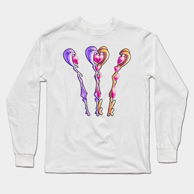 Heart Key Pack Long Sleeve T-Shirt by slushink